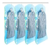 TAILI Sacchetti Sottovuoto da Appendere Buste Sottovuoto Vestiti Sacchetti con Gancio per Abiti, Conservazione di Giacche - sacchetti sottovuoto salvaspazio per la casa e i viaggi 4 Jumbo-Blu