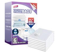 TAILI Sacchetti sottovuoto Jumbo, 120 x 100 cm, riutilizzabili, salvaspazio, con cerniera, per vestiti, piumini, biancheria da letto, viaggi, risparmia l'80% in più di spazio