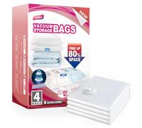 TAILI Sacchetti sottovuoto Jumbo, 120 x 100 cm, riutilizzabili, salvaspazio, con cerniera, per vestiti, piumini, biancheria da letto, viaggi, risparmia l'80% in più di spazio