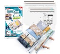 TAILI Sacchetti Sottovuoto Vestiti 4 Pezzi 2 Extra Large, 2 Grandi con Cerniera Laterale Lunga Tipo Spesso Sacchi Sottovuoto Riutilizzabili Buste Sottovuoto per Vestiti, Piumoni, Biancheria da Letto