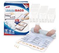 TAILI Sacchetti Sottovuoto Vestiti Viaggio 15 Pezzi 3 Taglie 70 x 45 CM, 60 x 40 CM, 50 x 35 CM Sacchetti Sottovuoto Riutilizzabili per Viaggio, Valigia, Zaino, Senza Pompa Necessaria