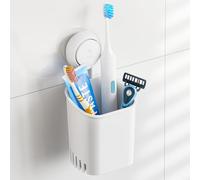 TAILI Supporto per Spazzolino da Denti Rimovibile senza Trapano Forte Ventosa per Dentifricio Supporto per Rasoio per Bagno e Accessori da Cucina, Organizzatore per Bagno in Plastica in Bianco