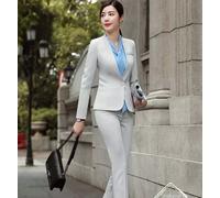 Tailleur Completo Ufficio Donna Outfit Giacca Blazer Slim Set Bianco 33392