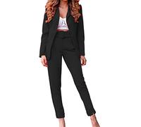 Tailleur Donna da Cocktail Eleganti Completo da Ufficio in Due Pezzi Carriera Set Blazer a Maniche Lunghe con Bottoni Aperto Pantalone Giacche Tailleur Elasticizzate Business Per Business E Matrimoni