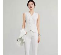 Tailleur Donna Elegante 3 Pezzi Con Giacca Gilet In Pizzo E Pantaloni CF49704