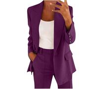 Tailleur Donna Eleganti Curvy Completo Pantaloni e Giacca Cerimonia Tuta Completa Elegante Ufficio Business Completi di Pantalone e Blazer Maniche Lunghe Tute Suit Slim Fit 2 pezzi per Matrimoni Feste