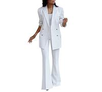 Tailleur Pantalone da Donna Leggeri Cerimonia Completo Blazer Tinta Unita Curvy Business Giacche E Pantalone Moda con Tasche Tuta da Cerimonia Matrimoni E Feste Taglie Forti Lavoro Tailleur Outfits