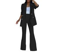 Tailleur Pantalone da Donna Leggeri Cerimonia Completo Blazer Tinta Unita Curvy Business Giacche E Pantalone Moda con Tasche Tuta da Cerimonia Matrimoni E Feste Taglie Forti Lavoro Tailleur Outfits