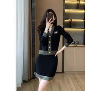 Tailleur Vestito Abito Donna Elegante Completo Set Tailleur Nero Teddy 87560