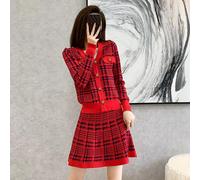 Tailleur Vestito Abito Donna Elegante Completo Set Tailleur Rosso Teddy 50284