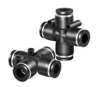 TAILONZ 8mm 4 Vie Raccordo Diritto Push-In Plastica PZA-8 (5Pz) | Raccordo Dritto 4 Vie, Innesto Rapido Push-In, Plastica Leggera, Sgancio Veloce, Per Linee Aria Pneumatiche.