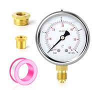 TAILONZ PNEUMATIC 0-4 bar acciaio inox 1/4" BSP 2,5" pollici FACE DIAL Manometro a riempimento di liquido WOG Water Oil Gas staffa inferiore