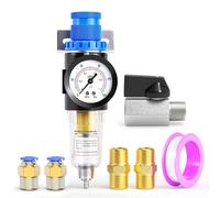 TAILONZ PNEUMATIC 1/4 di pollice BSP AFR2000 Kit regolatore di pressione del filtro dell'aria (da 0 a 1 MPA）5 Micron Elemento in ottone del filtro del compressore dell'aria strumento con manometro