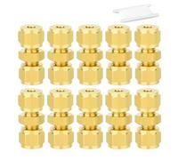 TAILONZ PNEUMATIC 10 Pezzi Raccordo a Compressione in Ottone, Giunto Diritto 4mm, Connettore per Tubi a Doppia Ogiva per Tubi in Rame, Plastica e Alluminio