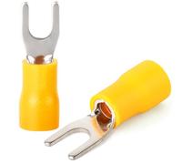 TAILONZ PNEUMATIC 100 pz Giallo 12-10 AWG Forcella isolata Vanga U-Tipo di connettore filo elettrico a crimpare terminale