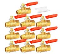TAILONZ PNEUMATIC 10PCS 1/4 di pollice ottone Mini valvola a sfera spegnimento interruttore, 1/4 di pollice maschio x femmina BSP filettatura tubo raccordo