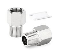 TAILONZ PNEUMATIC 2PCS Prolunga 304 Raccordo per tubi in acciaio inox, Adattatore con boccola esagonale per tubi da 1/2" femmina a 1/2" maschio, adattatore del convertitore, 40 mm