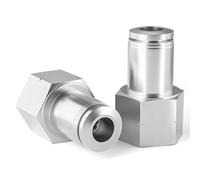 TAILONZ PNEUMATIC 304 Raccordi diritti femmina in acciaio inox 10MM od 1/4 di pollice BSP da collegare PCF10-02(Confezione da 2)