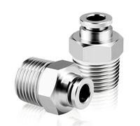 TAILONZ PNEUMATIC 304 Raccordi diritti maschi in acciaio inox 6mm tubo OD x 3/8 BSP da collegare PC6-03 (confezione da 5)