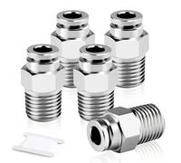 TAILONZ PNEUMATIC 304 Raccordi diritti maschi in acciaio inox 8mm tubo OD x 1/4 BSP da collegare PC8-02 (confezione da 5)