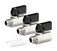 TAILONZ PNEUMATIC 3PCS 1/4 di pollice Mini valvola a sfera in ottone spegnimento interruttore, 1/4 di pollice maschio x femmina BSP filettatura tubo raccordo