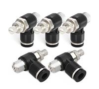 TAILONZ PNEUMATIC 5 Pack SL8-02 Raccordo per linea aria Valvola di controllo del flusso d'aria 8MM od 1/4 di pollice BSP Gomito 90 gradi valvola di controllo della velocità dell'aria Fitting