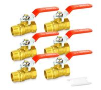 TAILONZ PNEUMATIC 6PCS 1/2 Inch Brass Mini Ball Valve Shut Off Switch, 1/2 Inch Maschio x femmina BSP filettatura tubo raccordo