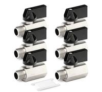 TAILONZ PNEUMATIC 6PCS 1/4 di pollice Mini valvola a sfera in ottone spegnimento interruttore, 1/4 di pollice maschio x femmina BSP filettatura tubo raccordo