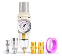 Tailonz Pneumatic AW2000-02BG - Regolatore filtro aria compressa Piggyback 1/4" NPT - Poly Bowl, scarico manuale, staffa, manometro