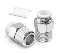 TAILONZ PNEUMATIC Bianco Raccordi diritti maschio 6mm OD x 1/4 BSP ad innesto rapido PC6-02 (confezione da 2)