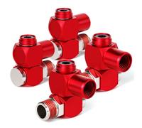 TAILONZ PNEUMATIC Blu 1/4 di pollice Raccordo girevole per utensili ad aria 360 gradi Connettore tubo aria girevole industriale Adattatore portatile per utensili ad aria (Confezione da 4)