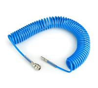 TAILONZ PNEUMATIC Blu 10M Tubo a spirale per aria in PU con diametro esterno di 8 mm, (con attacco rapido e nipplo a innesto, materiale del tubo in PU)
