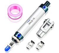 TAILONZ PNEUMATIC Cilindro pneumatico a doppia azione con foro da 32 mm e corsa da 75 mm con connettore a Y e 2 pezzi di raccordo da 8 mm MAL32x75