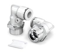 TAILONZ PNEUMATIC Gomito bianco filettatura maschio 12 mm OD guaina x 1/2 BSP raccordi ad innesto PL12-04 (confezione da 5)