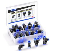 TAILONZ PNEUMATIC Kit di raccordi pneumatici da 12 mm con 5 spliter+5 gomiti+5 tee+5 tee+5 dritti (20 pezzi)