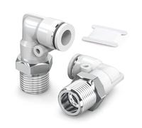 TAILONZ PNEUMATIC Raccordi a gomito bianco filettatura maschio 4 mm OD x 1/4 BSP PL4-02 (confezione da 10)