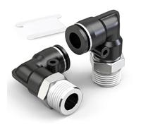 TAILONZ PNEUMATIC Raccordi a gomito maschio 8 mm OD tubo x 1/2 pollice BSP da collegare PL8-04 (confezione da 10)