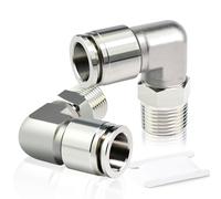 TAILONZ PNEUMATIC Raccordi a gomito maschio in acciaio inox da 6 mm di diametro esterno del tubo x 1/8 BSP da collegare PL6-01 (confezione da 2)