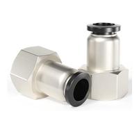 TAILONZ PNEUMATIC Raccordi a pressione con tubo diritto femmina da 6 mm OD x filettatura BSP da 1/4 di pollice PCF6-02(confezione da 2)