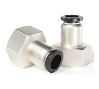 TAILONZ PNEUMATIC Raccordi a pressione con tubo diritto femmina da 8 mm OD x filettatura BSP da 3/8 di pollice PCF8-03(confezione da 2)