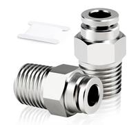 TAILONZ PNEUMATIC Raccordi a pressione con tubo diritto maschio da 4 mm OD x 1/8 di pollice BSP TPC4-01 (confezione da 2)