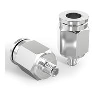 TAILONZ PNEUMATIC Raccordi a pressione in acciaio inox 304 maschio diritto 6MM tubo OD x filettatura M6 PC6-M6 (confezione da 5)