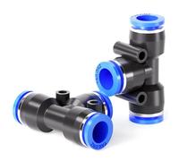 TAILONZ PNEUMATIC Raccordi a T in plastica da collegare a 3 vie per il collegamento del tubo con il Push Fit Push Lock PE-6 (confezione da 10)