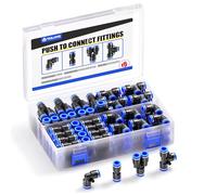 Tailonz Pneumatic Raccordi pneumatici da 0,95 cm a innesto rapido, kit 20 splitter+ 20 gomiti+ 20 a T+ 20 diritti (80 pezzi)
