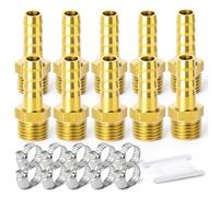 TAILONZ PNEUMATIC Raccordo a vite in ottone - 6 mm Barb a 1/4 di pollice maschio BSP adattatore (Confezione da 10)