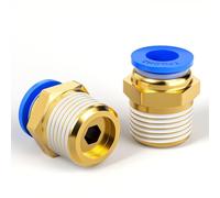 TAILONZ PNEUMATIC Raccordo maschio diritto 8 mm OD x 3/8 BSP a innesto rapido PC8-03 (confezione da 2)