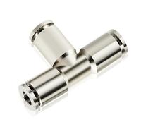 TAILONZ PNEUMATIC Rame nichelato 6 mm od Raccordi per aria da spingere a Tee Raccordo diritto TPE-6 (confezione da 2)