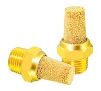 TAILONZ PNEUMATIC Silenziatore di in bronzo sinterizzato 1/4 di pollice BSP - Corpo in ottone sporgente (confezione da 10)