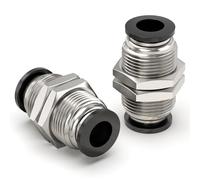 TAILONZ PNEUMATIC Straight Through Baffle Quick Insertion Trachea Connector PM-3/8（Pack of 10）