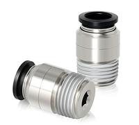 TAILONZ PNEUMATIC Tubo tondo maschio dritto 1/4" OD x 1/4" NPT filettatura a spinta per collegare raccordi POC-1/4-N2 (confezione da 2)